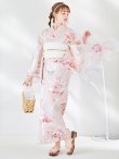画像4: 【即日発送】くすみピンクスウィート牡丹浴衣 OBI-siwa-200-kj-13-OW / HIMO-900-yn-8-P / HEKO-800-sb-5-W / YA-1079-kj-7-W / GETA-01-kj-7-P / [/YMT] (4)