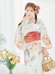 画像14: 【即日発送】アプリコットピンク牡丹浴衣 OBI-g-500-kj-4-OR / HIMO-902-kj-3-TRC / HEKO-800-sb-5-WH / YA-577-kj-P / GETA-01-kj-3-IV /  [YMT] (14)