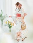 画像3: 【即日発送】アプリコットピンク牡丹浴衣 OBI-g-500-kj-4-OR / HIMO-902-kj-3-TRC / HEKO-800-sb-5-WH / YA-577-kj-P / GETA-01-kj-3-IV /  [YMT] (3)