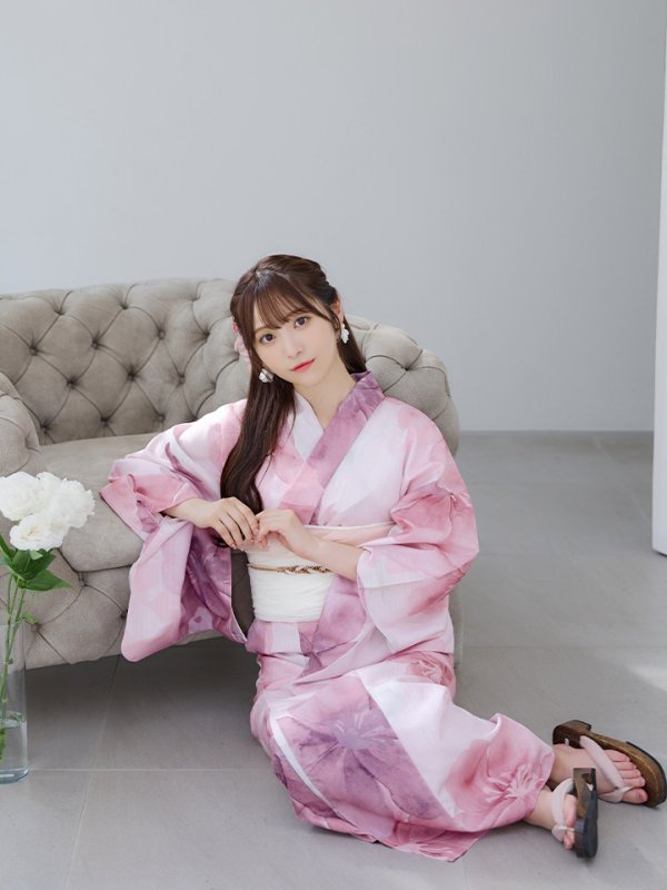 画像12: 【即日発送！】sweetチェリーブロッサム浴衣【浴衣３点セット 浴衣/帯/下駄】[OF04] (12)