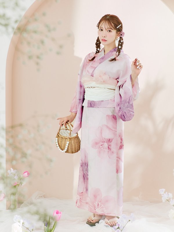 画像14: 【即日発送！】sweetチェリーブロッサム浴衣【浴衣３点セット 浴衣/帯/下駄】[YMT] (14)