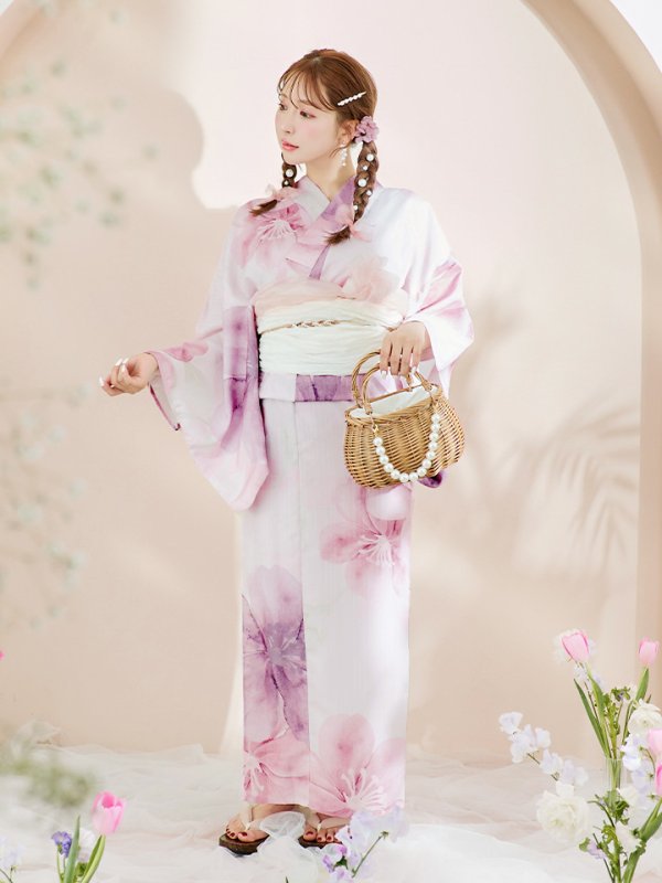 画像4: 【即日発送！】sweetチェリーブロッサム浴衣【浴衣３点セット 浴衣/帯/下駄】[YMT] (4)