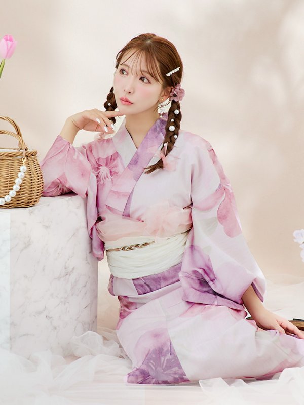 画像5: 【即日発送！】sweetチェリーブロッサム浴衣【浴衣３点セット 浴衣/帯/下駄】[YMT] (5)