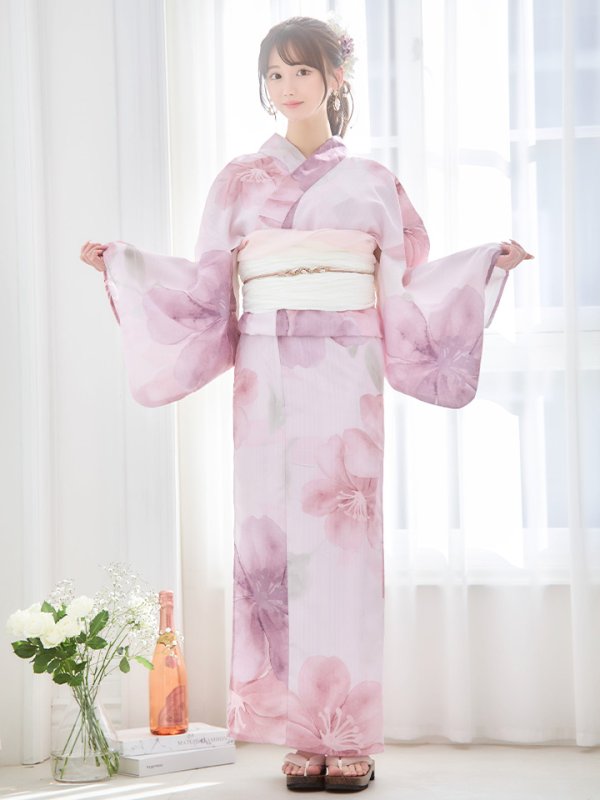 画像4: 【即日発送！】sweetチェリーブロッサム浴衣【浴衣３点セット 浴衣/帯/下駄】[YMT] (4)