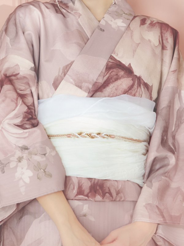 画像15: 【即日発送】アンティークフラワーピンク浴衣【浴衣３点セット 浴衣/帯/下駄】[YMT] (15)