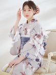 画像1: 【浴衣セール！】ロマンティックピオニー浴衣 OBI-g-500-kj-8-GY / HIMO-900-yn-4-GYxGY / HEKO-800-sb-5-WH / GETA-01-kj-3-IV/ [YMT] (1)