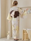 画像19: 【浴衣セール】【即日発送！】グレージュ×イエローフラワー浴衣 OBI-siwa-200-kj-9-BR / HIMO-900-yn-7-MOC / HEKO-800-sb-3-BR / YA-496-kj-W / GETA-01-kj-5-MOC /  [YMT] (19)