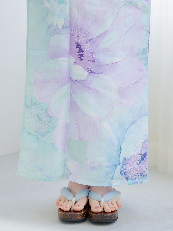 画像17: 【即日発送】ニュアンスフラワーミント牡丹浴衣【浴衣３点セット 浴衣/帯/下駄】[YMT] (17)