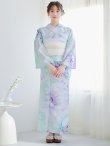 画像5: 【即日発送】ニュアンスフラワーミント牡丹浴衣 OBI-siwa-200-kj-13-OW / HIMO-903-kj-W / HEKO-800-sb-5-WH / YA-1023-wk-BL / GETA-01-kj-4-MI [YMT] (5)
