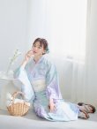 画像6: 【即日発送】ニュアンスフラワーミント牡丹浴衣 OBI-siwa-200-kj-13-OW / HIMO-903-kj-W / HEKO-800-sb-5-WH / YA-1023-wk-BL / GETA-01-kj-4-MI [YMT] (6)