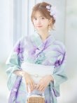 画像7: 【即日発送】ニュアンスフラワーミント牡丹浴衣 OBI-siwa-200-kj-13-OW / HIMO-903-kj-W / HEKO-800-sb-5-WH / GETA-01-kj-4-MI/ [YMT] (7)
