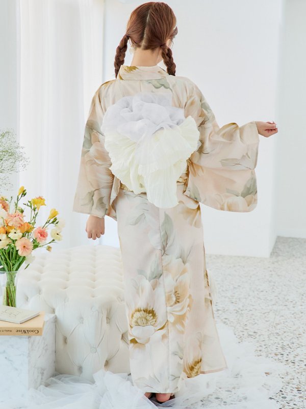 画像13: 【即日発送！】クリームイエローピオニー浴衣【浴衣３点セット 浴衣/帯/下駄】[YMT] (13)