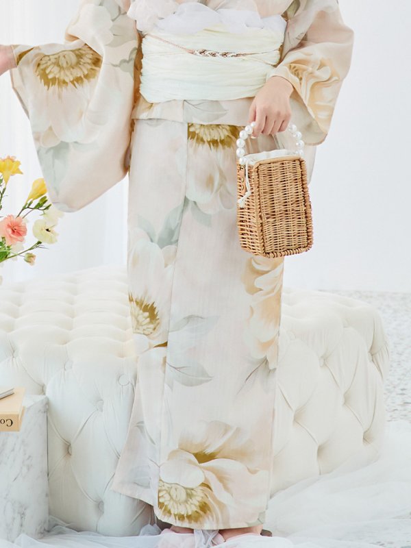 画像15: 【即日発送！】クリームイエローピオニー浴衣【浴衣３点セット 浴衣/帯/下駄】[YMT] (15)