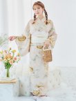画像4: 【即日発送！】クリームイエローピオニー浴衣 OBI-siwa-200-kj-13-OW / HIMO-900-yn-8-P / HEKO-800-sb-5-WH / YA-1079-kj-6-W /  GETA-01-kj-7-P/  [YMT] (4)