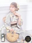 画像1: 【即日発送！】グレージュニュアンスフラワー浴衣 OBI-hira-100-ok-2-BRxBE / HIMO-900-yn-7-MOC / HEKO-800-sb-3-BR / YA-72-kn-MOC / YA-496-kj-W / GETA-01-kj-5-MOC/ [YMT] (1)