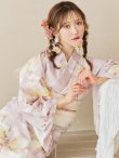 画像1: 【即日発送！】大人くすみピンクx牡丹浴衣 OBI-siwa-200-kj-13-OW / HIMO-900-yn-8-P / HEKO-800-sb-4-P / YA-74-kn-P / YA-1081-kj-P / GETA-01-kj-7-P / [YMT] (1)