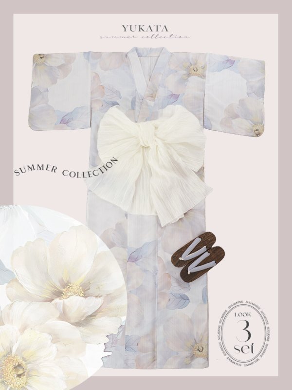 画像19: 【即日発送】アイシーフラワー牡丹浴衣【浴衣３点セット 浴衣/帯/下駄】[YMT] (19)