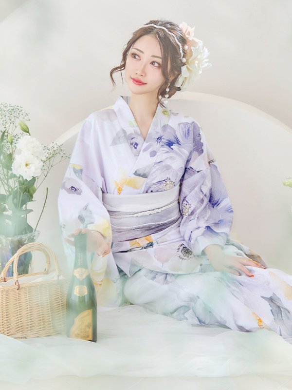 画像15: 【即日発送】シャーベットフラワー牡丹浴衣【浴衣３点セット 浴衣/帯/下駄】[YMT] (15)