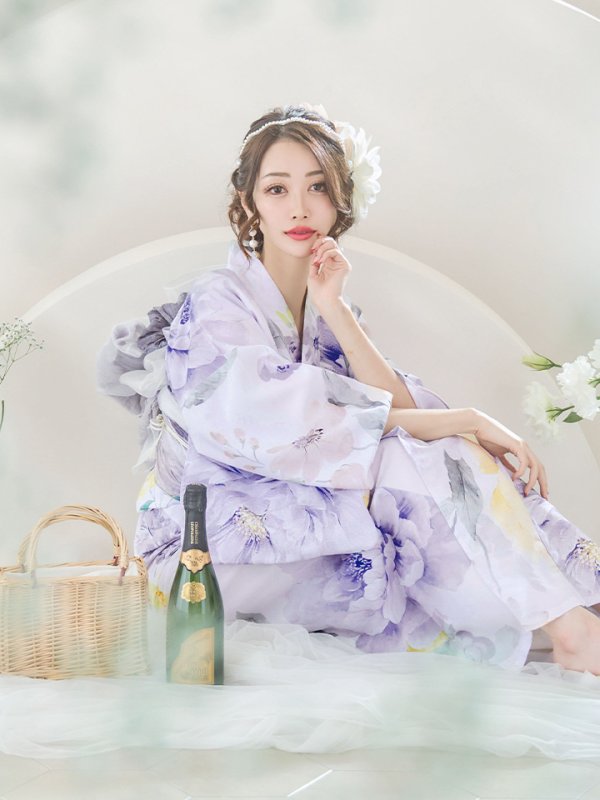 画像16: 【即日発送】シャーベットフラワー牡丹浴衣【浴衣３点セット 浴衣/帯/下駄】[YMT] (16)