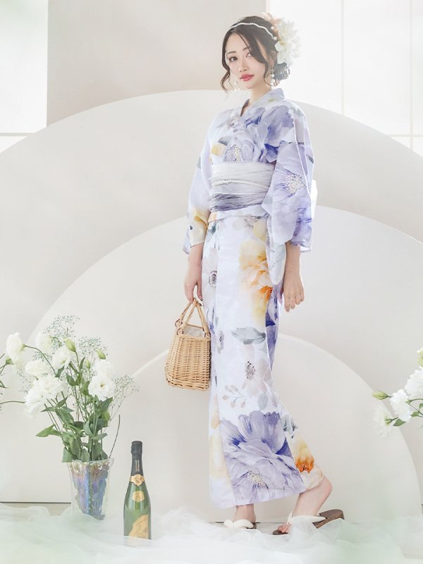 画像9: 【即日発送】シャーベットフラワー牡丹浴衣【浴衣３点セット 浴衣/帯/下駄】[YMT] (9)