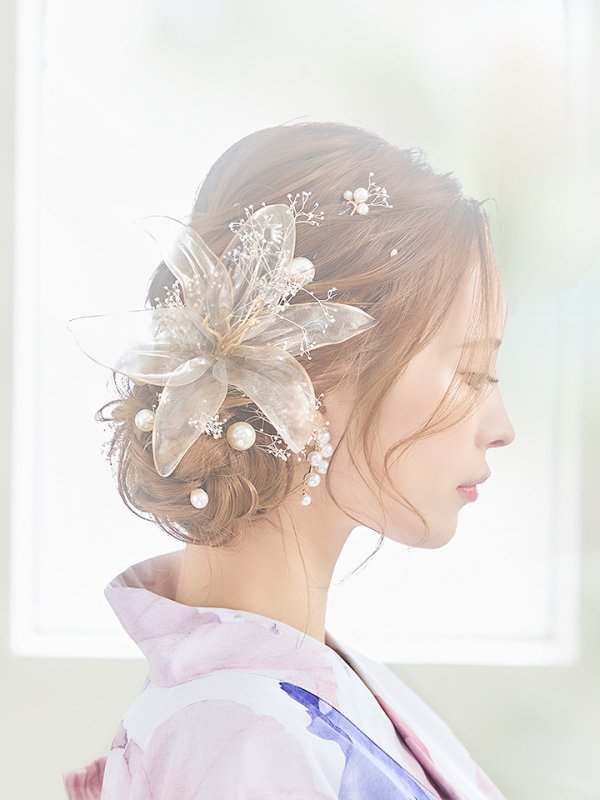 画像13: 【即日発送】ホワイト×ピオニー浴衣【浴衣３点セット 浴衣/帯/下駄】[YMT] (13)