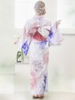 画像20: 【即日発送】ホワイト×ピオニー浴衣 OBI-g-500-kj-1-R/ HIMO-900-yn-5-IV / HEKO-800-sb-5-WH / YA-593-kj-CL/ YA-1081-kj-W / GETA-01-kj-7-P/ [YMT] (20)