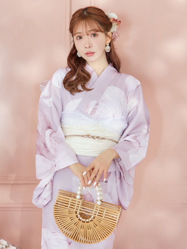 画像14: 【即日発送】くすみピンクブロッサム浴衣【浴衣３点セット 浴衣/帯/下駄】[YMT] (14)