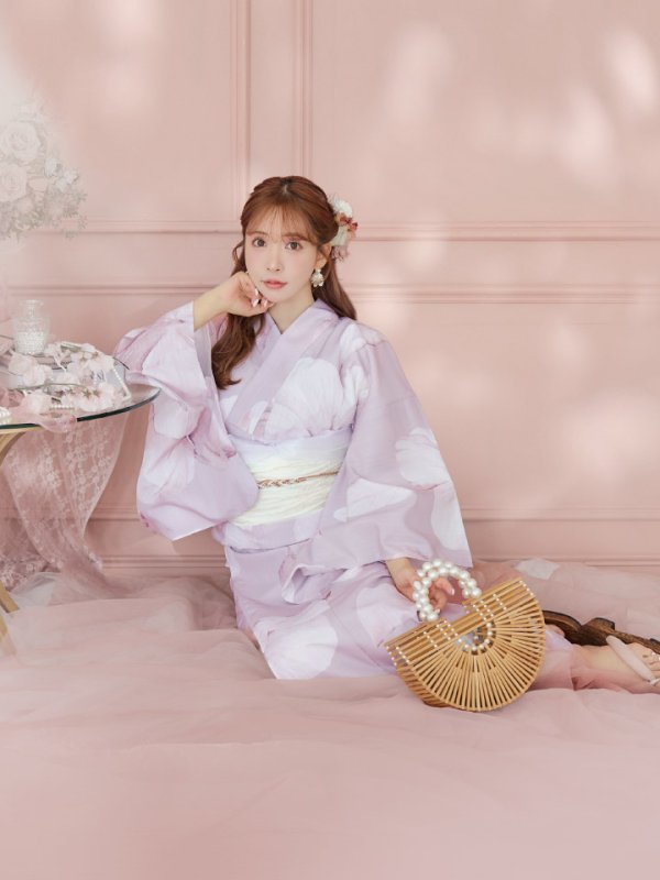 画像16: 【即日発送】くすみピンクブロッサム浴衣【浴衣３点セット 浴衣/帯/下駄】[YMT] (16)