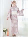 画像4: 【即日発送！】くすみピンクブロッサム浴衣【浴衣３点セット 浴衣/帯/下駄】[YMT] (4)