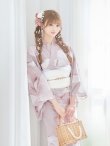 画像7: 【即日発送！】くすみピンクブロッサム浴衣【浴衣３点セット 浴衣/帯/下駄】[YMT] (7)