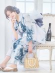 画像10: 【即日発送】グラデーションブルーグリーン浴衣 OBI-g-500-kj-9-NV / HIMO-900-yn-4-GYxGY / HEKO-800-sb-5-WH / YA-73-kn-GY / GETA-01-kj-3-IV [YMT] (10)