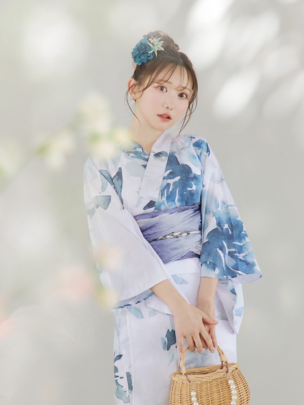 画像10: 【即日発送】グラデーションブルーグリーン浴衣【浴衣３点セット 浴衣/帯/下駄】[YMT] (10)