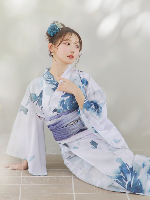 画像16: 【即日発送】グラデーションブルーグリーン浴衣【浴衣３点セット 浴衣/帯/下駄】[YMT] (16)