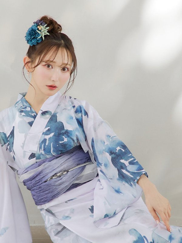 画像18: 【即日発送】グラデーションブルーグリーン浴衣【浴衣３点セット 浴衣/帯/下駄】[YMT] (18)