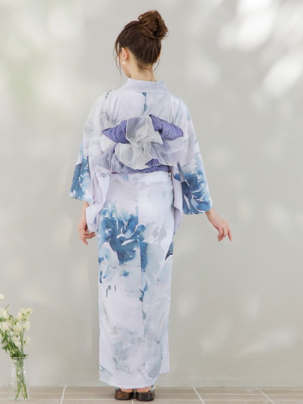 画像21: 【即日発送】グラデーションブルーグリーン浴衣【浴衣３点セット 浴衣/帯/下駄】[YMT] (21)