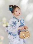 画像8: 【即日発送】グラデーションブルーグリーン浴衣 OBI-g-500-kj-9-NV / HIMO-900-yn-4-GYxGY / HEKO-800-sb-5-WH / YA-73-kn-BLGR / GETA-01-kj-3-IV /  [YMT] (8)