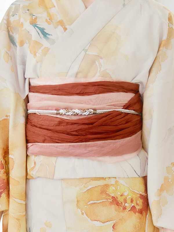 画像19: 【即日発送！】イエローベージュフラワー浴衣【浴衣３点セット 浴衣/帯/下駄】[YMT] (19)