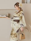 画像14: 【即日発送】ブラウンベージュクラシックフラワー浴衣 OBI-hira-100-ok-2-BRxBE / HIMO-900-yn-7-MOC / HEKO-800-sb-3-BR / YA-577-kj-W / GETA-01-kj-5-MOC/  [YMT] (14)
