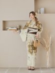 画像6: 【即日発送】ブラウンベージュクラシックフラワー浴衣 OBI-hira-100-ok-2-BRxBE / HIMO-900-yn-7-MOC / HEKO-800-sb-3-BR / YA-577-kj-W / GETA-01-kj-5-MOC/  [YMT] (6)