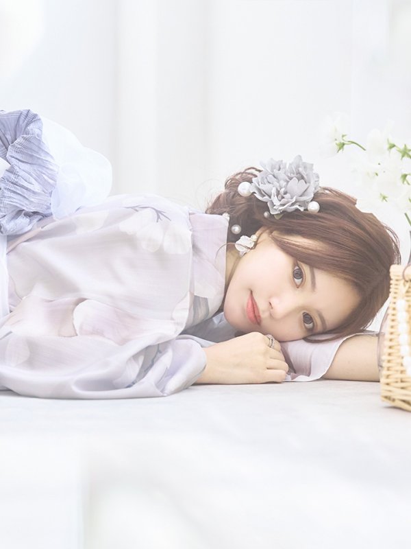 画像15: 【浴衣セール！】【即日発送！】アイシーリリーフラワー浴衣【浴衣３点セット 浴衣/帯/下駄】[YMT] (15)