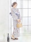 画像4: 【即日発送！】アイシーリリーフラワー浴衣 OBI-g-500-kj-8-GY / HIMO-900-yn-4-GYxGY / HEKO-800-sb-5-WH / YA-953-kn-BL / YA-1017-am-W / GETA-01-kj-3-IV / [YMT] (4)