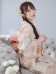 画像15: 【即日発送】ピンクベージュ牡丹浴衣 OBI-g-500-kj-4-OR / HIMO-900-yn-5-IV / HEKO-800-sb-5-WH / YA-594-kj-CL / YA-1081-kj-BR / GETA-01-kj-7-P / [YMT] (15)
