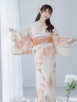 画像6: 【即日発送】ピンクベージュ牡丹浴衣 OBI-g-500-kj-4-OR / HIMO-900-yn-5-IV / HEKO-800-sb-5-WH / YA-594-kj-CL / YA-1081-kj-BR / GETA-01-kj-7-P / [YMT] (6)