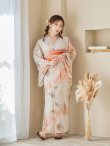 画像4: 【即日発送！】ピンクベージュ牡丹浴衣 OBI-g-500-kj-4-OR / HIMO-900-yn-5-IV / HEKO-800-sb-5-WH / YA-594-kj-CL / YA-1081-kj-BR / GETA-01-kj-7-P/ [YMT] (4)