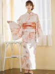 画像4: 【即日発送】ピンクベージュ牡丹浴衣 OBI-g-500-kj-4-OR / HIMO-900-yn-5-IV / HEKO-800-sb-5-WH / YA-594-kj-CL / YA-1081-kj-BR / GETA-01-kj-7-P / [YMT] (4)