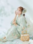 画像2: 【即日発送】アイシーミントフラワー浴衣 OBI-siwa-200-kj-13-OW / HIMO-900-yn-5-IV / HEKO-800-sb-5-WH / YA-1082-kj-MI / GETA-01-kj-4-MI /  [YMT] (2)