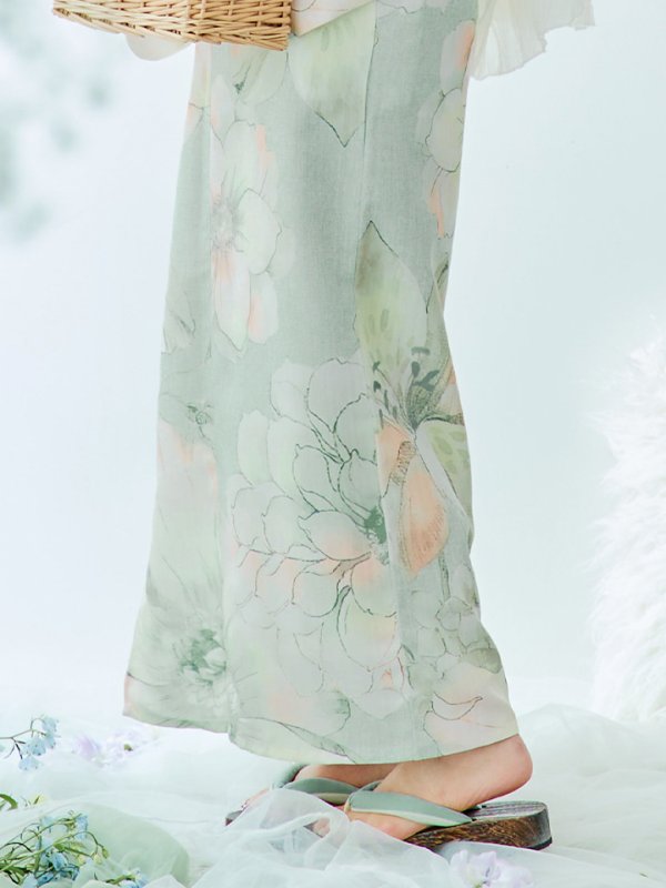 画像24: 【即日発送】アイシーミントフラワー浴衣【浴衣３点セット 浴衣/帯/下駄】[YMT] (24)