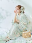 画像8: 【即日発送】アイシーミントフラワー浴衣 OBI-siwa-200-kj-13-OW / HIMO-900-yn-5-IV / HEKO-800-sb-5-WH / YA-1082-kj-MI / GETA-01-kj-4-MI /  [YMT] (8)