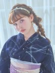 画像4: 【即日発送！】ネイビー夜空浴衣【浴衣３点セット 浴衣/帯/下駄】[YMT] (4)