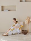 画像6: 【即日発送】アンニュイイエローフラワー浴衣 OBI-g-500-kj-5-MUS / HIMO-902-kj-2-MUS / HEKO-800-sb-5-WH / YA-577-kj-W / GETA-01-kj-3-IV /  [YMT] (6)